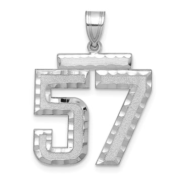14kw Large Brushed Diamond-cut Number 57 Charm