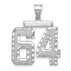 14kw Large Brushed Diamond-cut Number 64 Charm