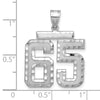 14kw Large Brushed Diamond-cut Number 65 Charm