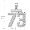 14kw Large Brushed Diamond-cut Number 73 Charm