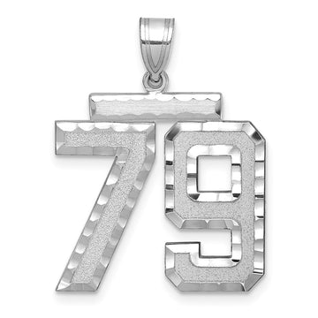 14kw Large Brushed Diamond-cut Number 79 Charm