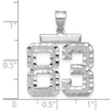 14kw Large Brushed Diamond-cut Number 83 Charm