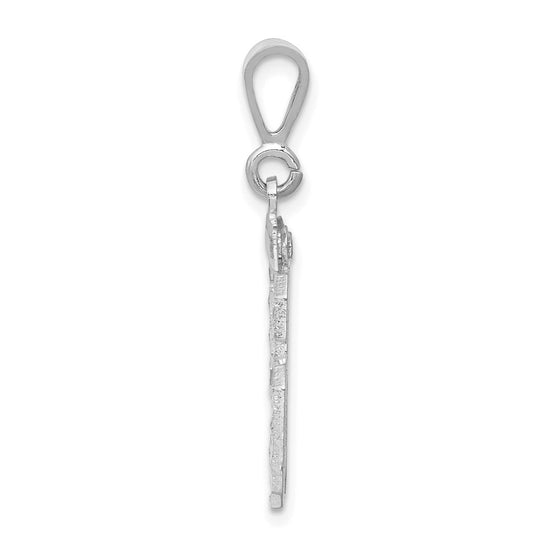 14kw Large Brushed Diamond-cut Number 96 Charm