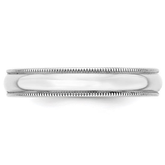 Lightweight Milgrain Half Round Band — 4 mm