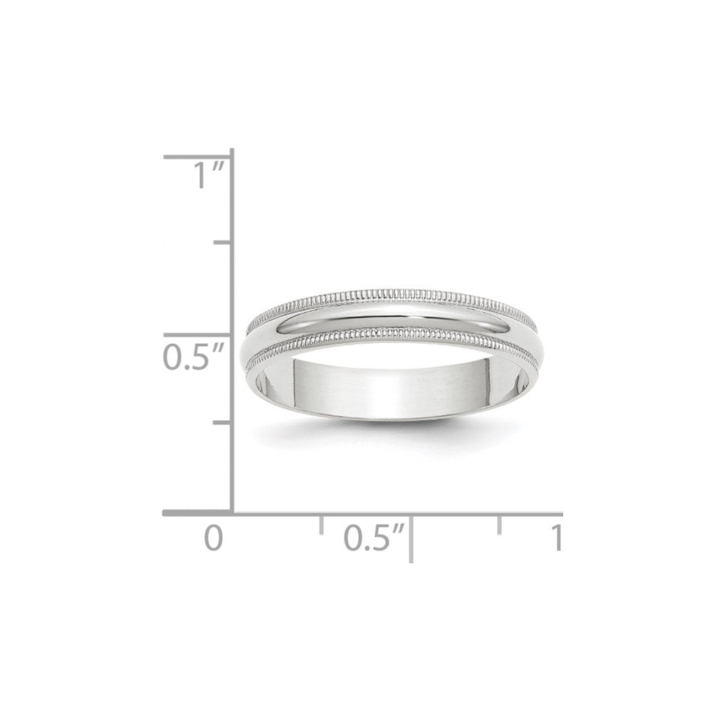 Lightweight Milgrain Half Round Band — 4 mm