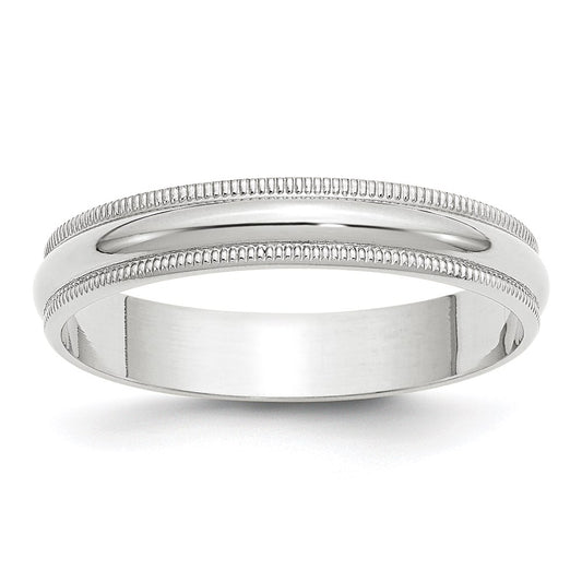 Lightweight Milgrain Half Round Band — 4 mm