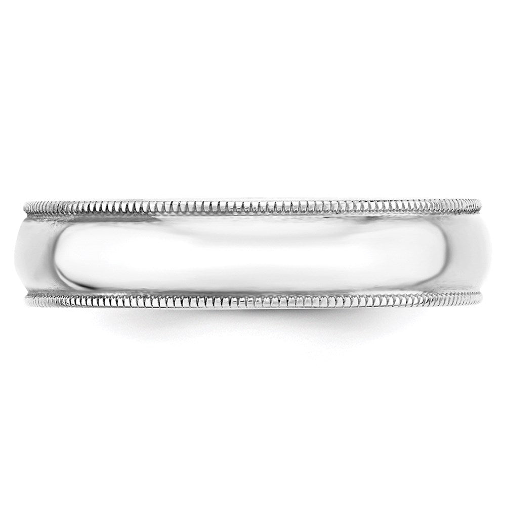 Lightweight Milgrain Half Round Band — 5 mm