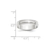 Lightweight Milgrain Half Round Band — 5 mm
