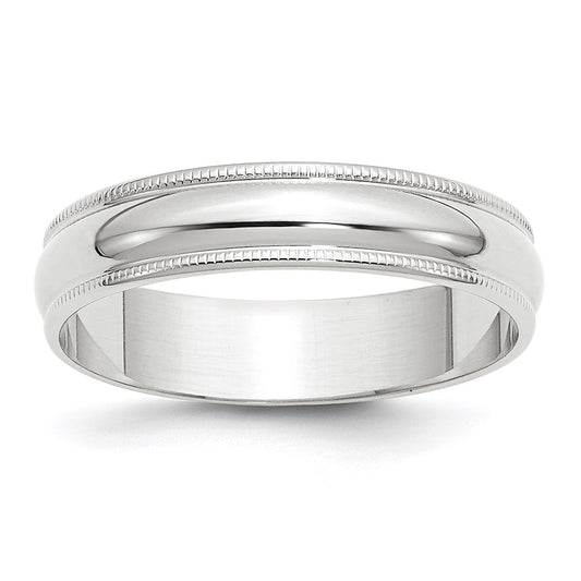 Lightweight Milgrain Half Round Band — 5 mm