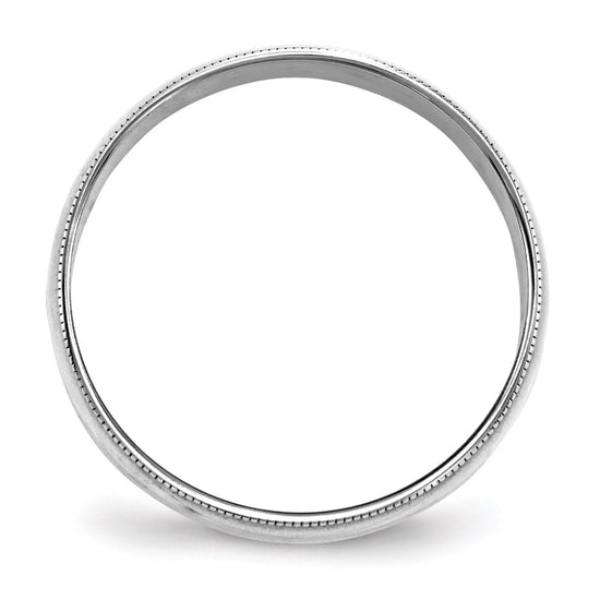 Lightweight Milgrain Half Round Band — 6 mm