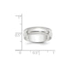 Lightweight Milgrain Half Round Band — 6 mm