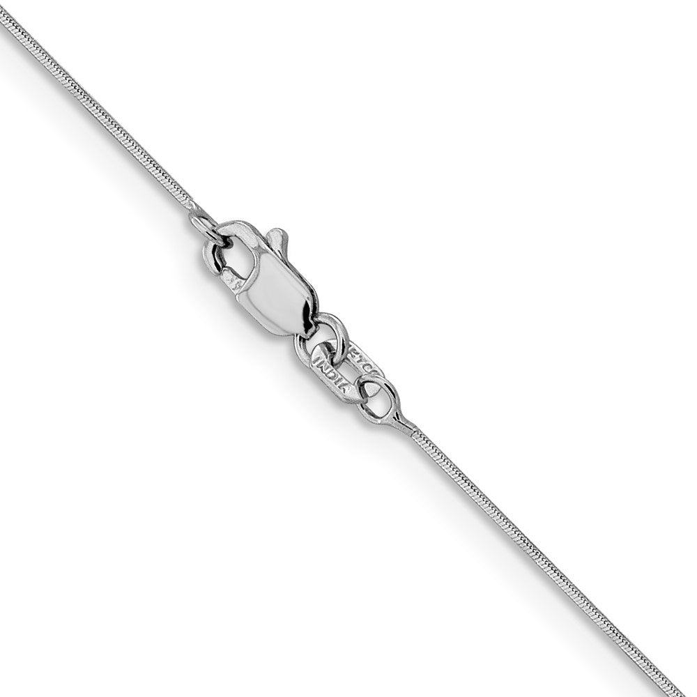 14K White Gold 30 inch .5mm Octagonal Snake with Lobster Clasp Chain