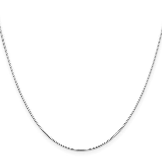 14K White Gold 16 inch .6mm Octagonal Snake with Lobster Clasp Chain