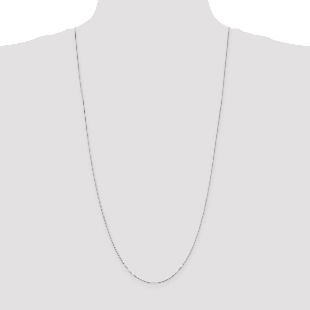 14K White Gold 30 inch .6mm Octagonal Snake with Lobster Clasp Chain