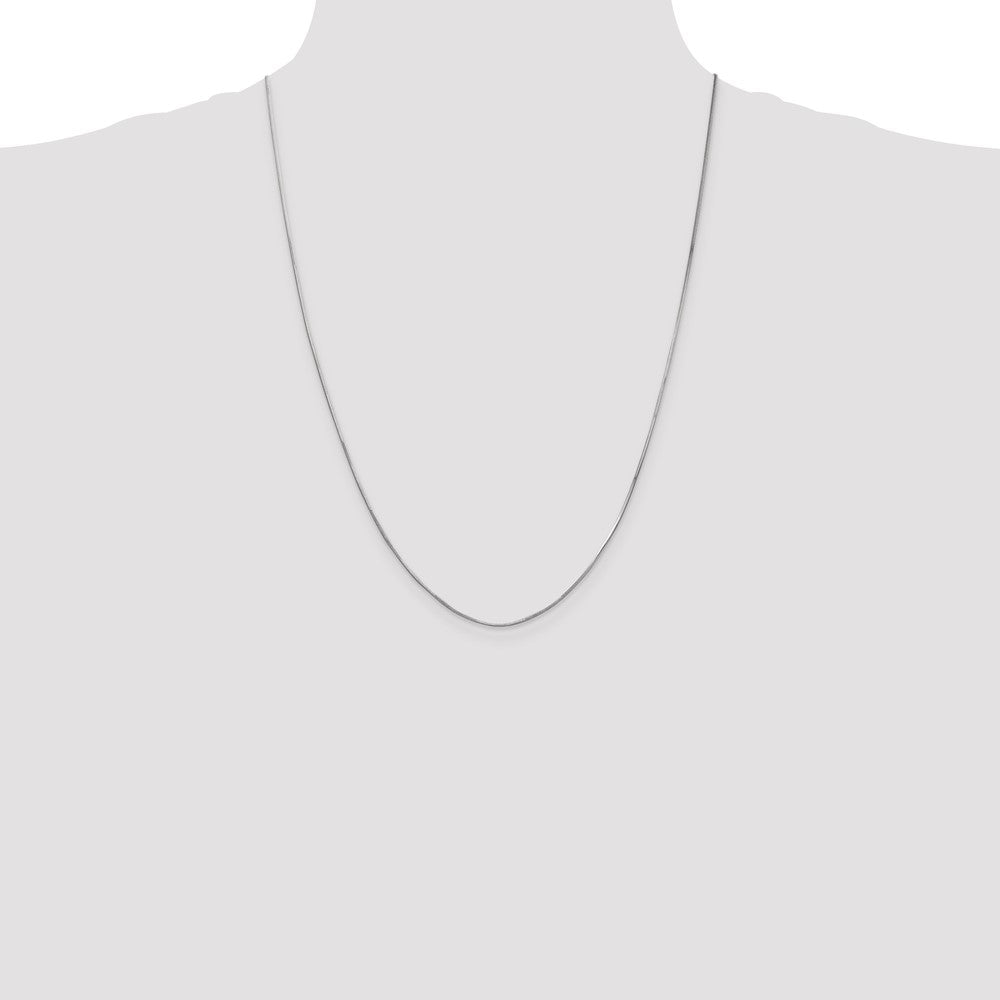 14K White Gold 24 inch .8mm Octagonal Snake with Lobster Clasp Chain