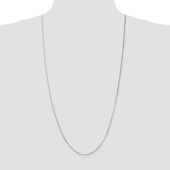 14K White Gold 30 inch 1mm Octagonal Snake with Lobster Clasp Chain