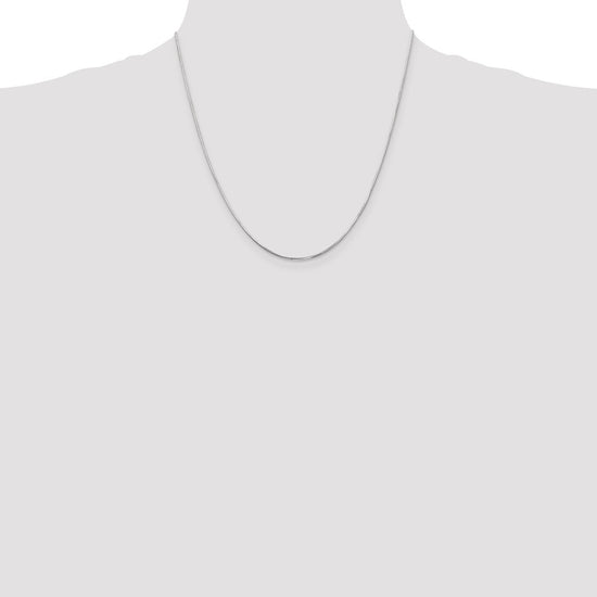 14K White Gold 20 inch .9mm Octagonal Snake with Lobster Clasp Chain