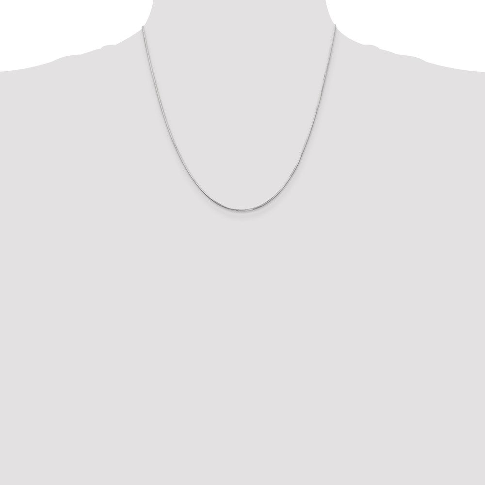 14K White Gold 20 inch .9mm Octagonal Snake with Lobster Clasp Chain