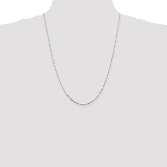 14K White Gold 24 inch .9mm Octagonal Snake with Lobster Clasp Chain