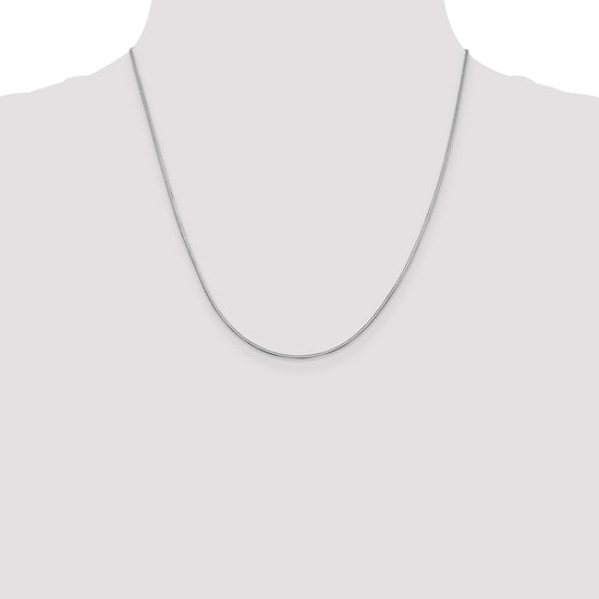 14K White Gold 20 inch 1mm Octagonal Snake with Lobster Clasp Chain