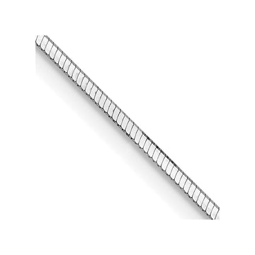 14K White Gold 24 inch 1mm Octagonal Snake with Lobster Clasp Chain