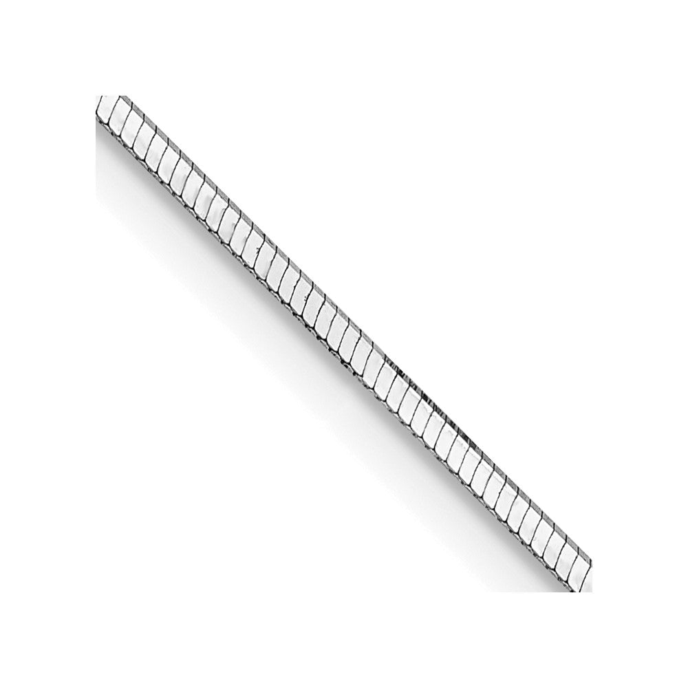 14K White Gold 16 inch 1mm Octagonal Snake with Lobster Clasp Chain