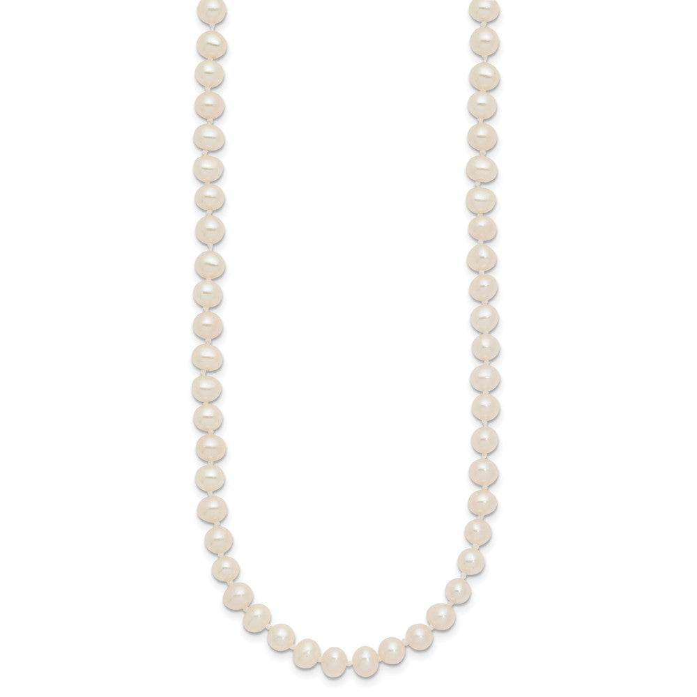 Near Round Freshwater Cultured White Pearl Necklaces