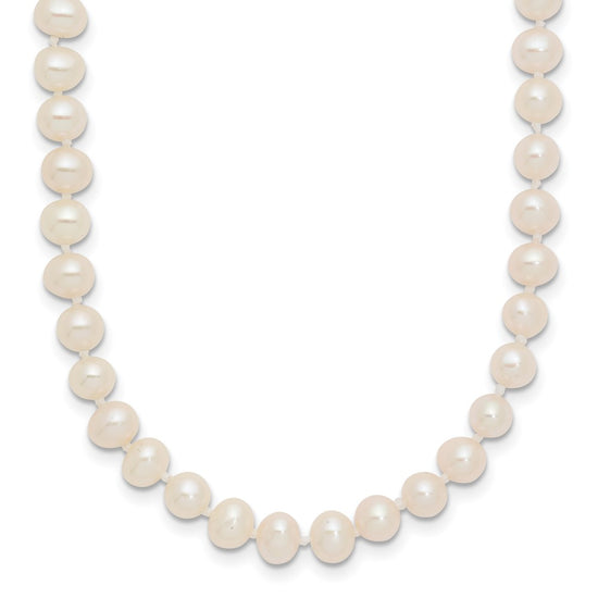 Near Round Freshwater Cultured White Pearl Necklaces