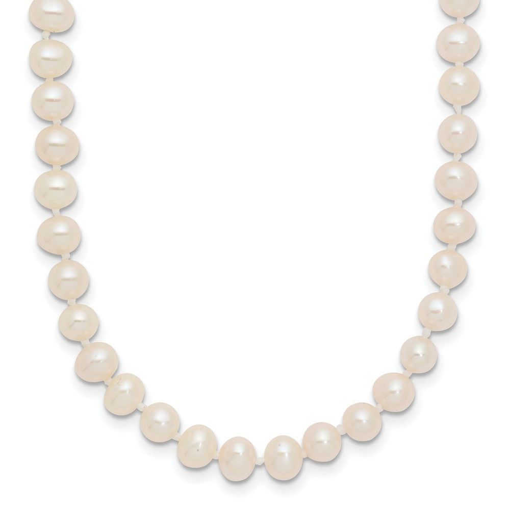 Near Round Freshwater Cultured White Pearl Necklaces