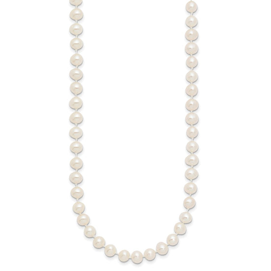 Near Round Freshwater Cultured White Pearl Necklaces