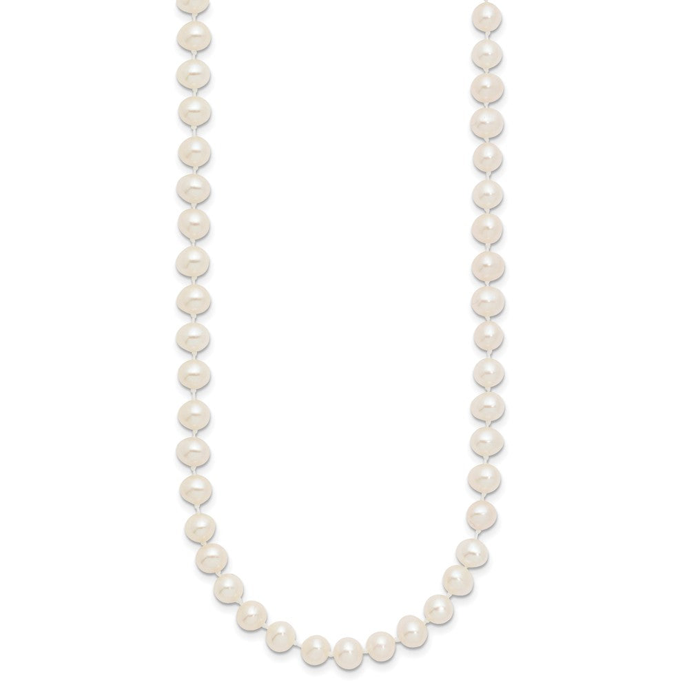 Near Round Freshwater Cultured White Pearl Necklaces
