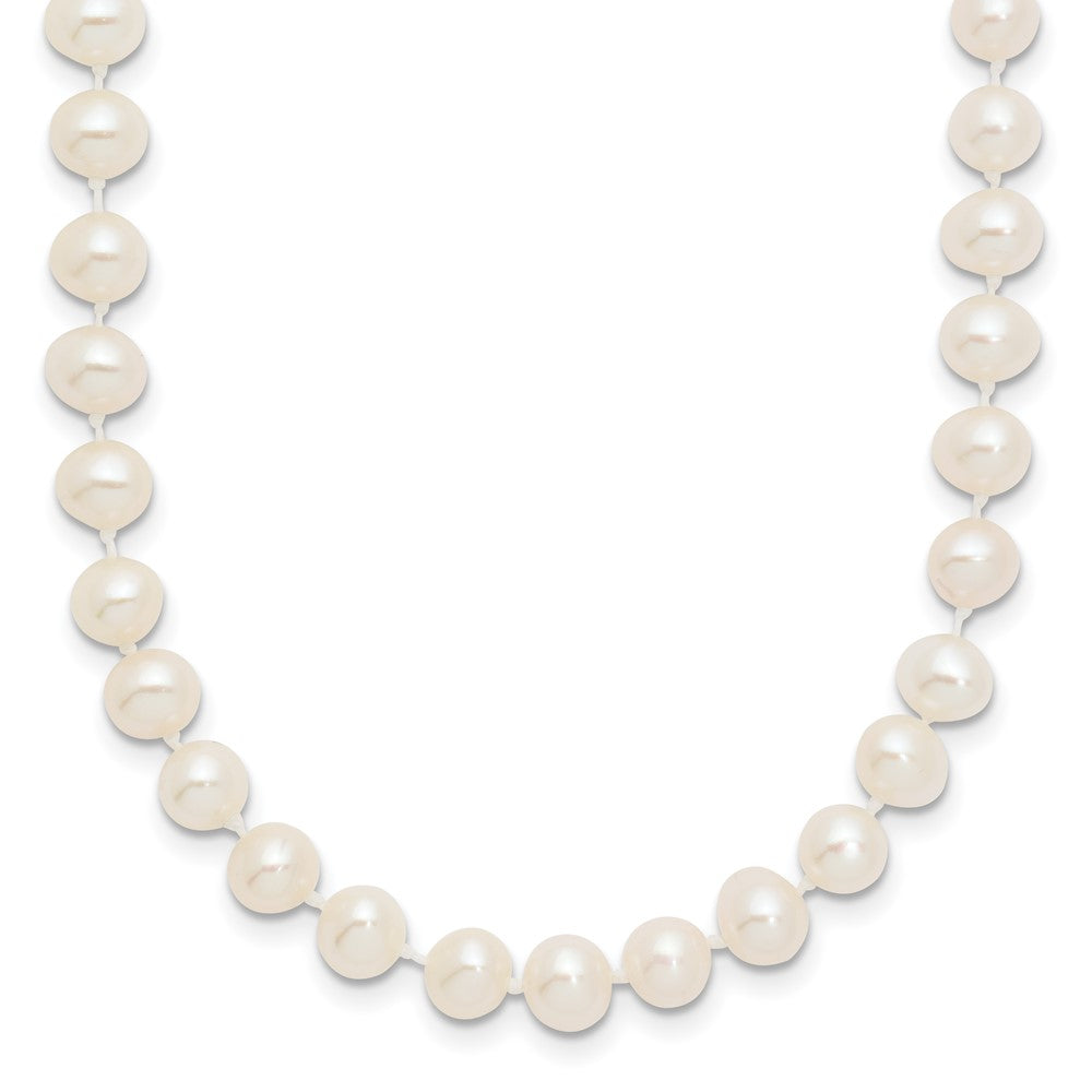 Near Round Freshwater Cultured White Pearl Necklaces