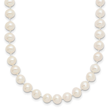 Near Round Freshwater Cultured White Pearl Necklaces