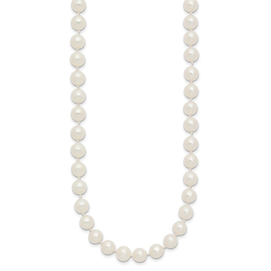 Near Round Freshwater Cultured White Pearl Necklaces