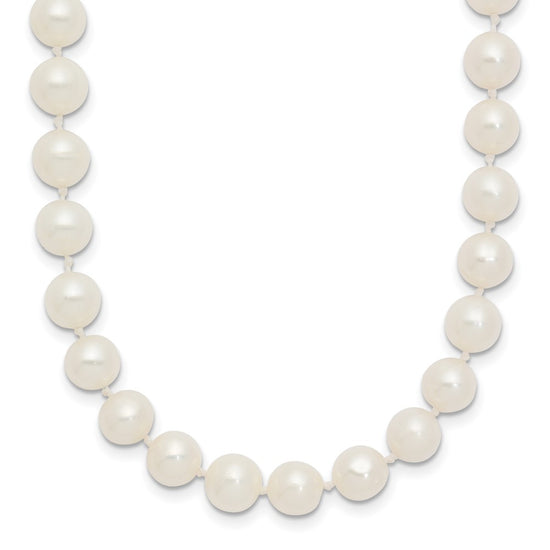 Near Round Freshwater Cultured White Pearl Necklaces