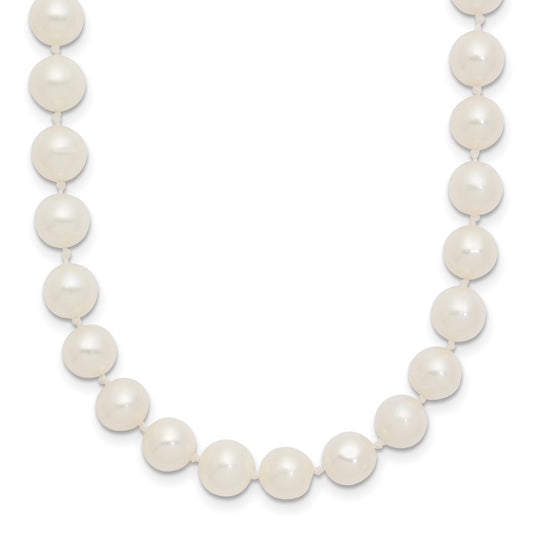 Near Round Freshwater Cultured White Pearl Necklaces