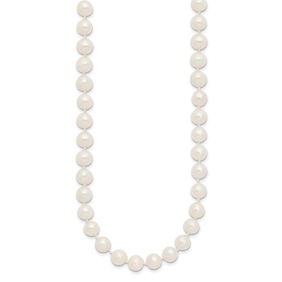 Near Round Freshwater Cultured White Pearl Necklaces