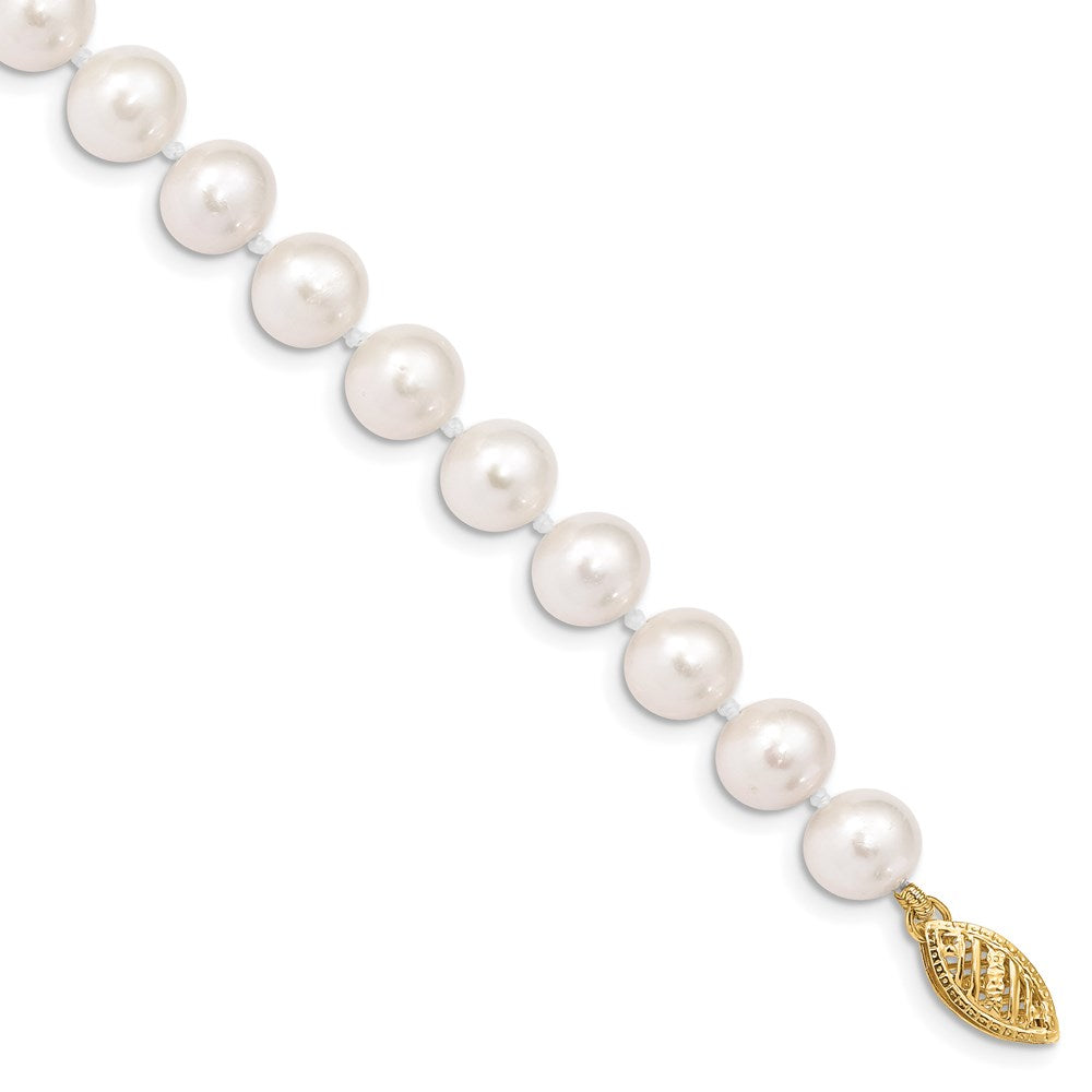 14k White Near Round Freshwater Cultured Pearl Bracelets