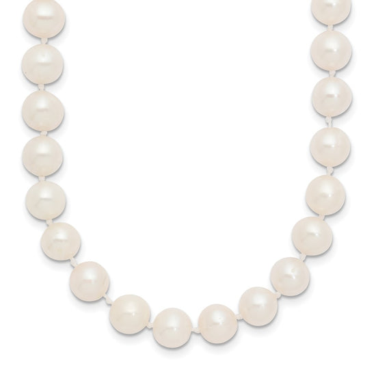 Near Round Freshwater Cultured White Pearl Necklaces