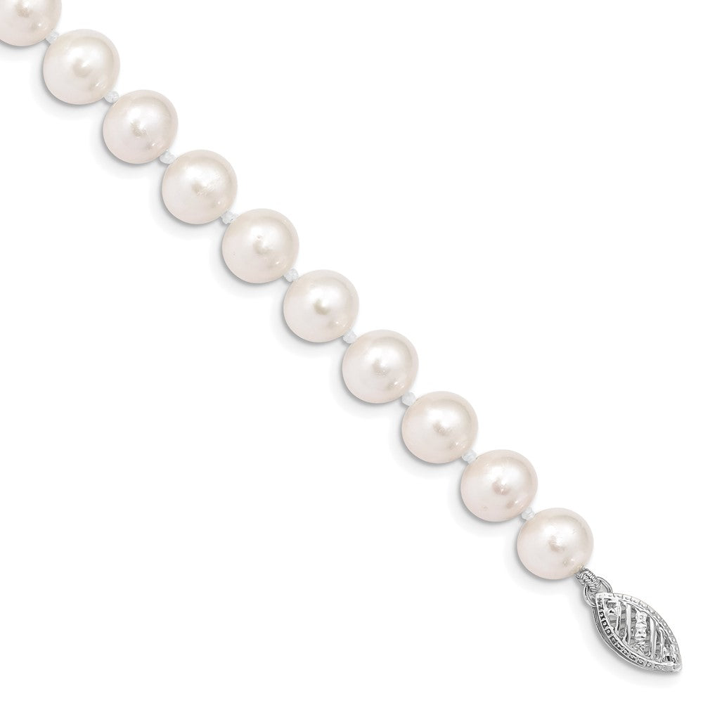 14k White Near Round Freshwater Cultured Pearl Bracelets