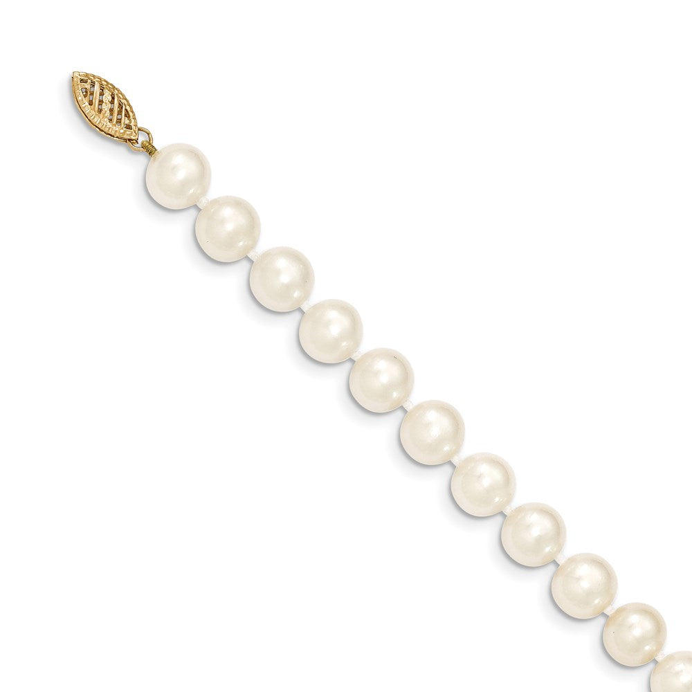 Near Round Freshwater Cultured White Pearl Necklaces