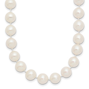10k 8-9mm White Near Round Freshwater Cultured Pearl 18inch Necklace