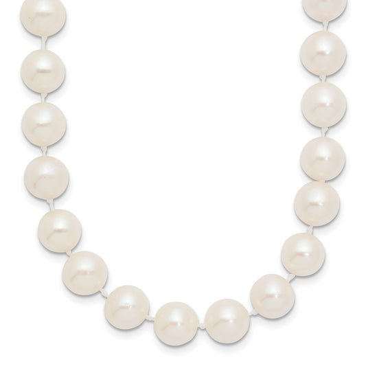10k 8-9mm White Near Round Freshwater Cultured Pearl 18inch Necklace