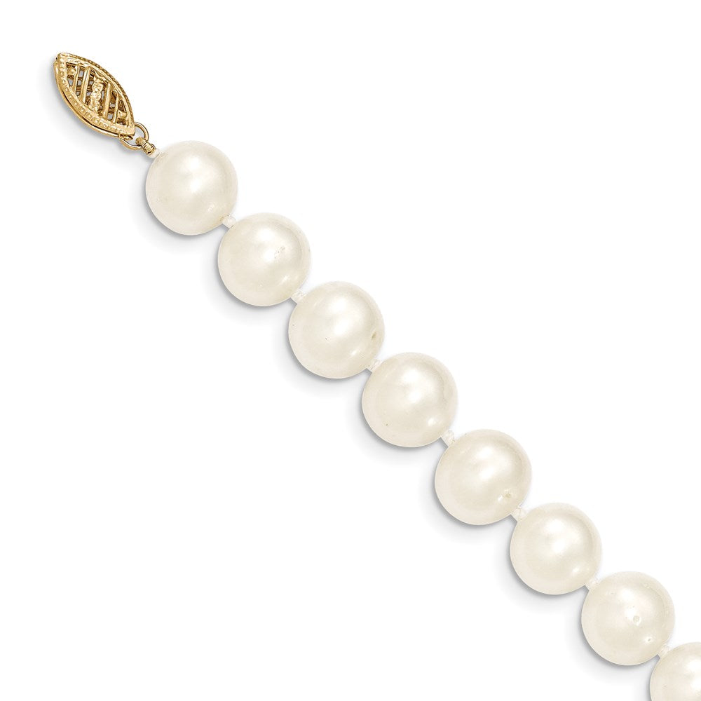 Near Round Freshwater Cultured White Pearl Necklaces