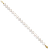 14k White Near Round Freshwater Cultured Pearl Bracelets
