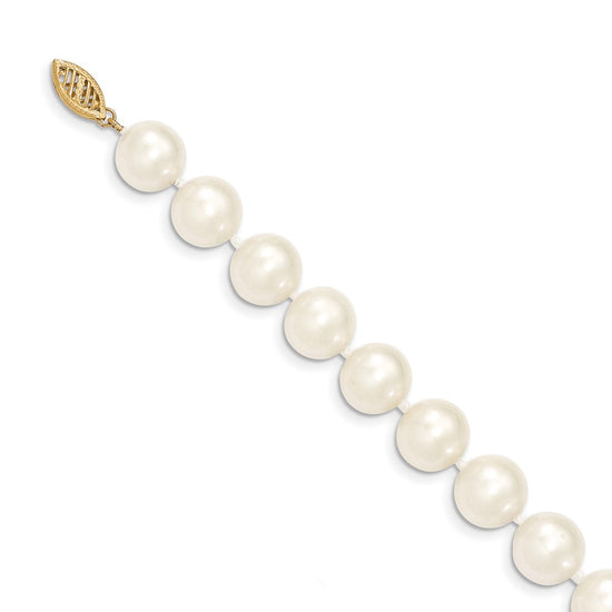 Near Round Freshwater Cultured White Pearl Necklaces