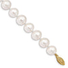 14k White Near Round Freshwater Cultured Pearl Bracelets