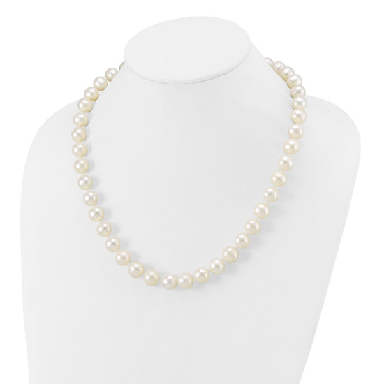 Near Round Freshwater Cultured White Pearl Necklaces