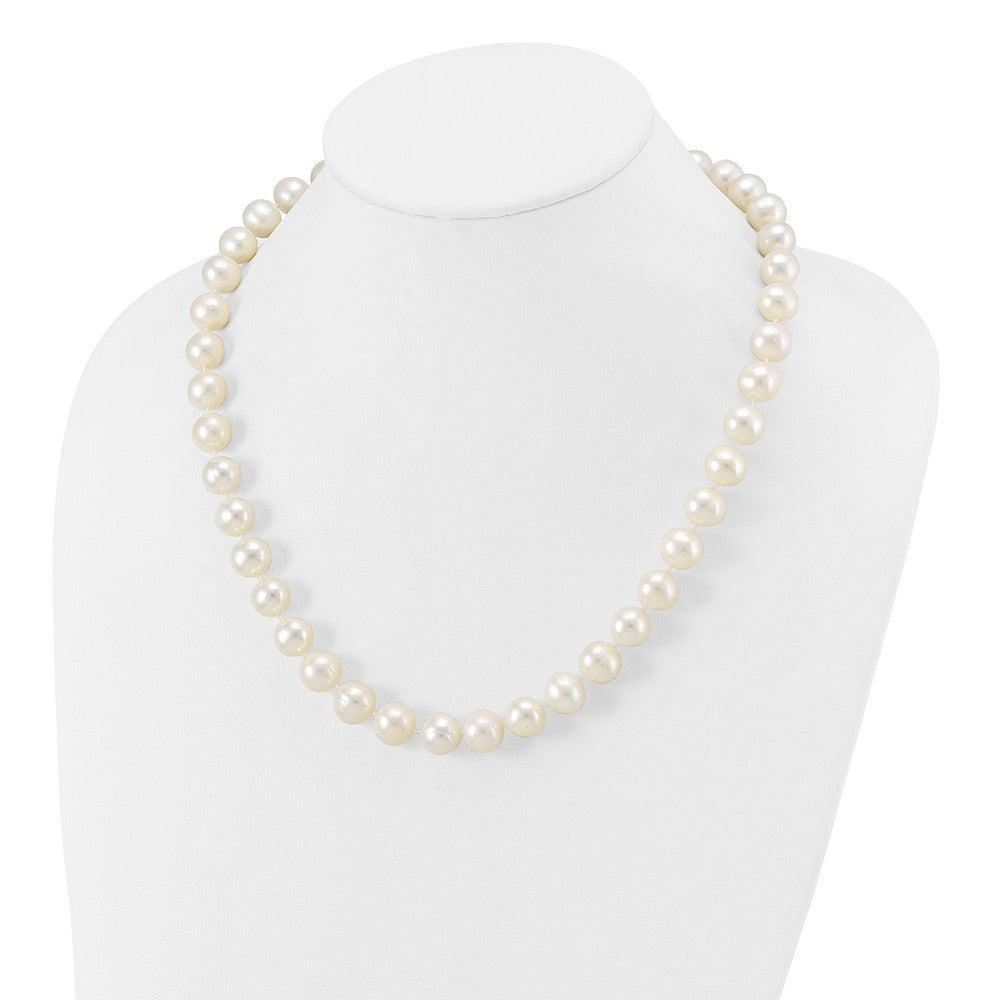 Near Round Freshwater Cultured White Pearl Necklaces