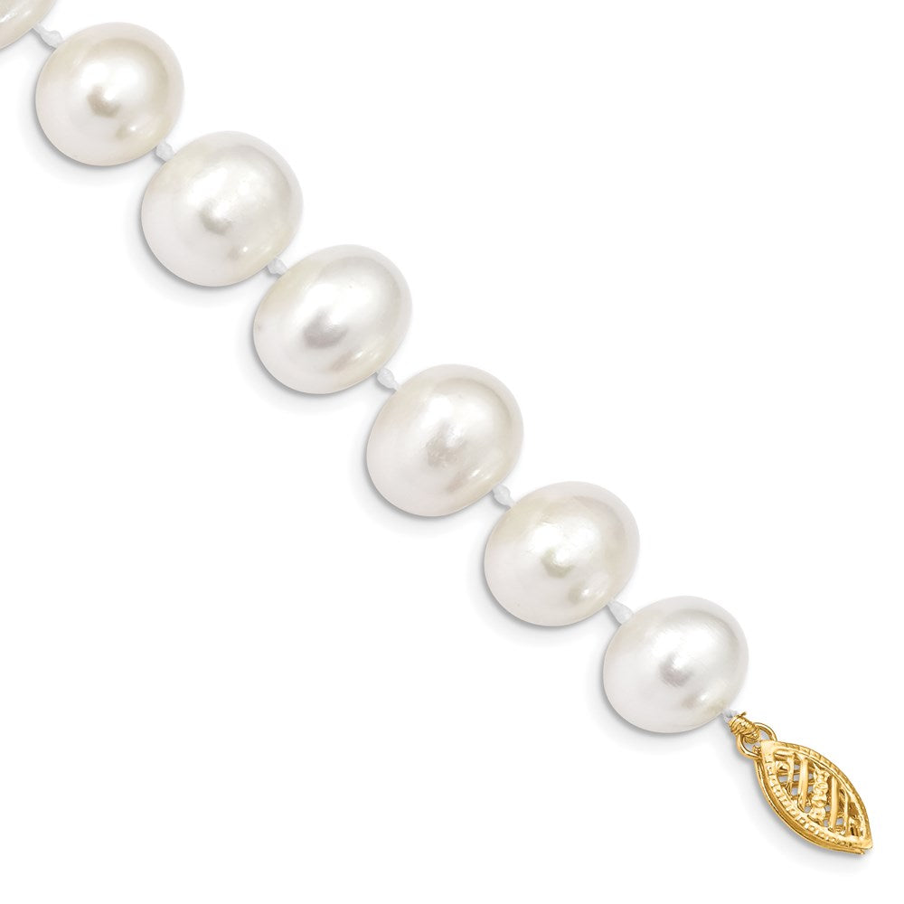 14k White Near Round Freshwater Cultured Pearl Bracelets